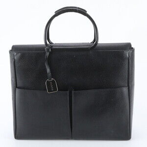 Gucci Leather Handbag Tote Bag Black Brand Women's